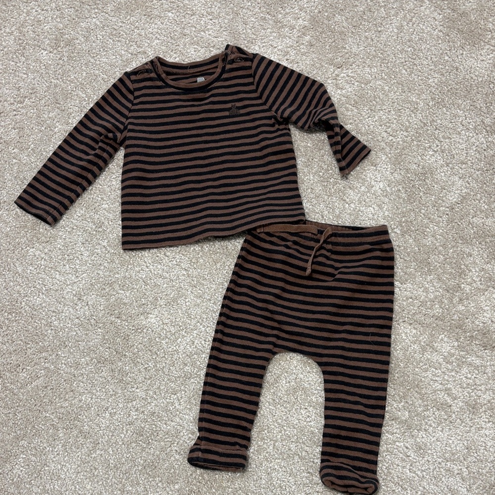 Striped Brown Kids Pajamas